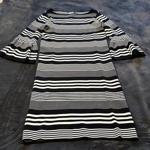 Ralph Lauren Black and white bell sleeve dress